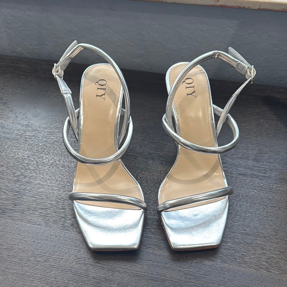 Silver Strappy Women's Sandals